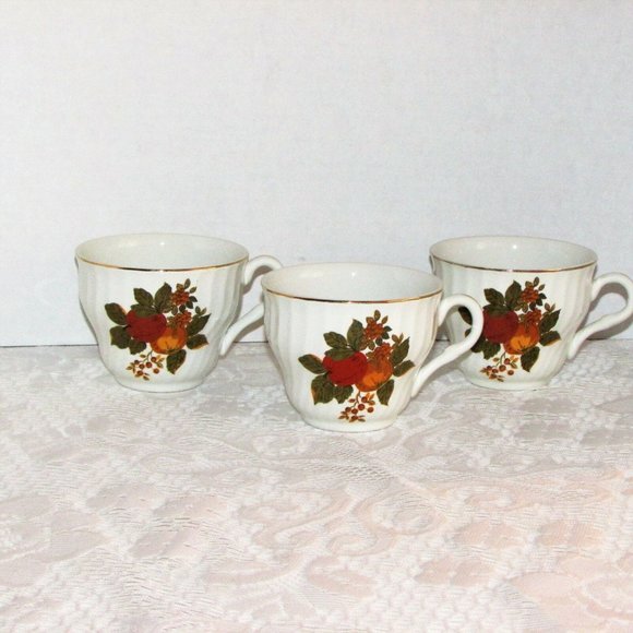 3 Wedgwood English Harvest Teacups Coffee Cups Vintage Dishes England - Picture 2 of 7